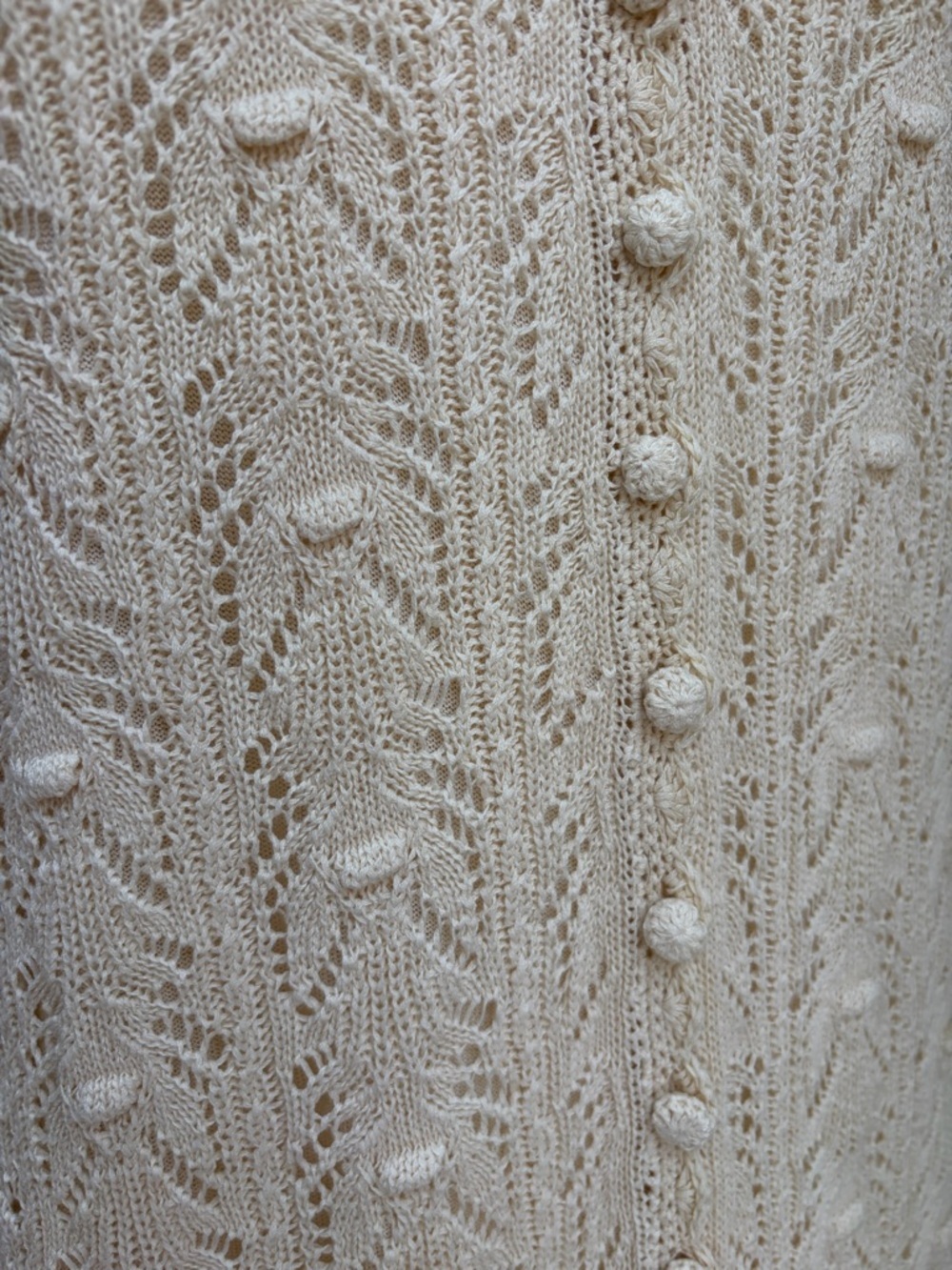 Sezane Willa Mini Dress Sleeveless Crochet Knit Bobble Cotton Cream Size Medium - Picture 11 of 14
